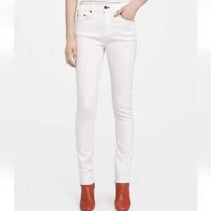 RAG & BONE Women's 10" Classic Cut Hem Skinny Jeans High-Rise AGED WHITE Sz 23
